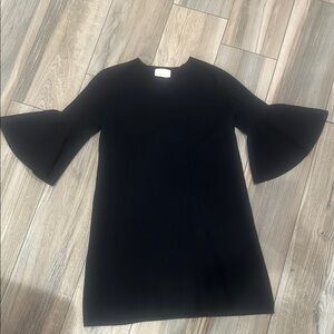 Elegant Black Flare Sleeve sweater Dress